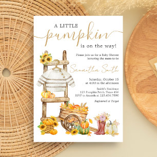 Little Pumpkin Rustic Baby Shower  Invitation