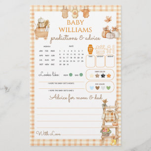 Little Pumpkin Rustic Farm Fall Baby Shower Game