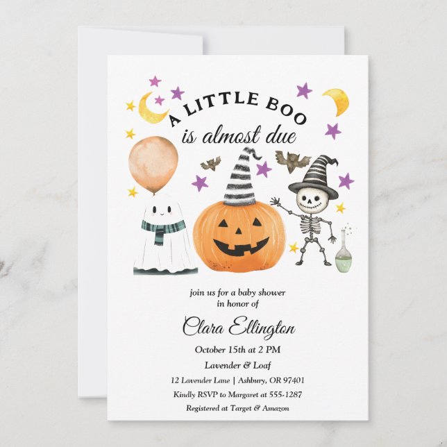 Little Pumpkin’s First Halloween Baby shower Invitation (Front)