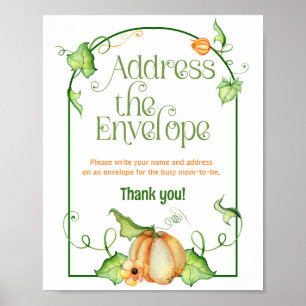 Little Pumpkin Shower Address the Envelope Sign