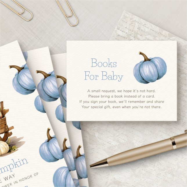 Little Pumpkin Shower Books For Baby Enclosure Card (Creator Uploaded)