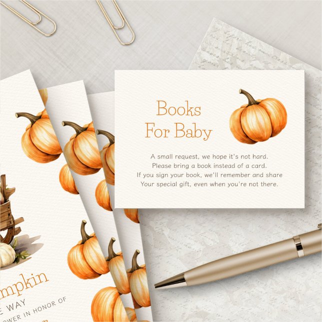 Little Pumpkin Shower Books For Baby Enclosure Card (Creator Uploaded)
