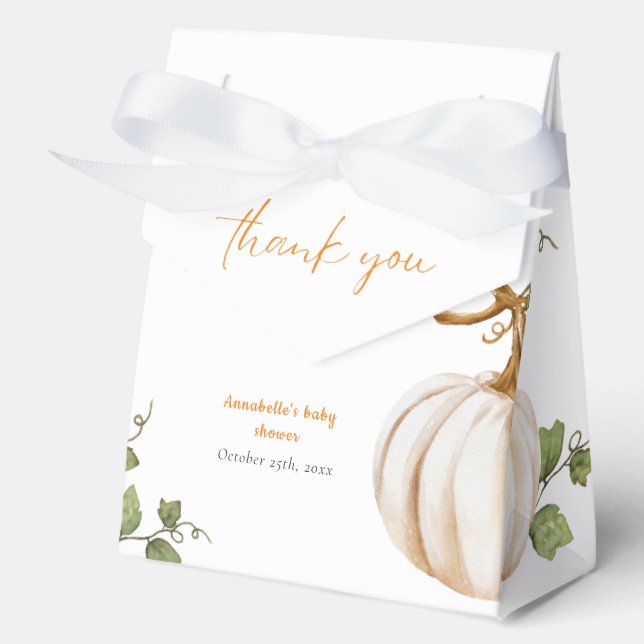 Little Pumpkin Thank you Baby Shower Favour Box (Front)