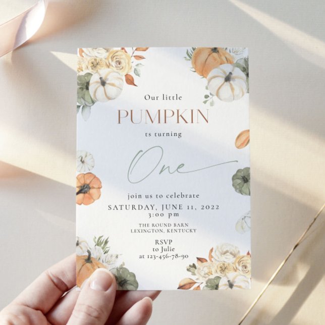 Little Pumpkin, Turning One, 1st Birthday Invitation (Creator Uploaded)