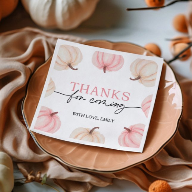 Little Pumpkin Turning One Birthday  Napkin (Creator Uploaded)