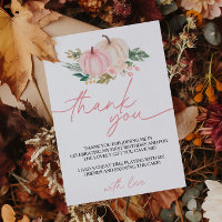 Little Pumpkin Turning One Birthday Thank You Card