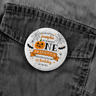 Little Pumpkin Turning One Halloween 1st Birthday 3 Cm Round Badge
