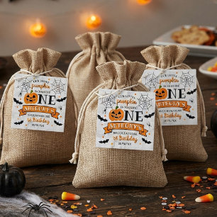 Little Pumpkin Turning One Halloween 1st Birthday Favour Tags