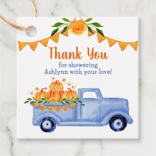 Little Pumpkin Twin Boy Baby Shower Thank You Favour Tags