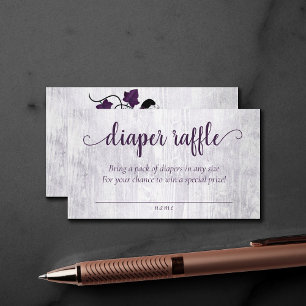 Little Pumpkin Violet Plum Purple Diaper Raffle Enclosure Card