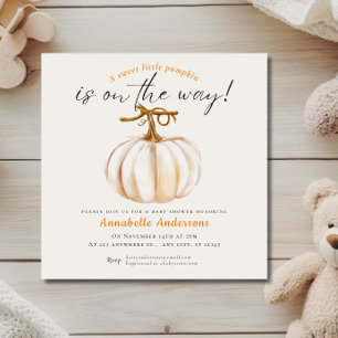 Little Pumpkin watercolor Baby shower invitation