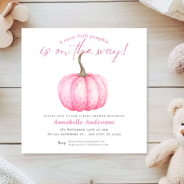 Little Pumpkin watercolor Baby shower invitation (Creator Uploaded)
