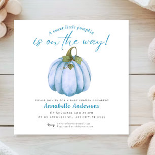 Little Pumpkin watercolor Boy Baby shower Invitation