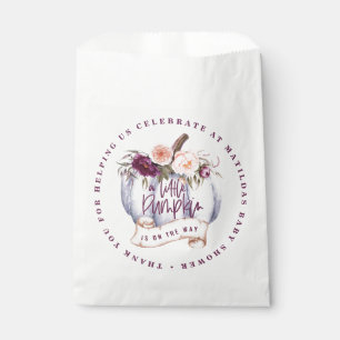 Little pumpkin watercolor fall baby shower edible favour bag