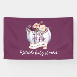 Little pumpkin watercolor fall baby shower party banner