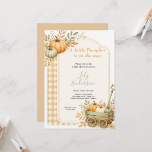 little pumpkin watercolor orange babyshower Party  Invitation