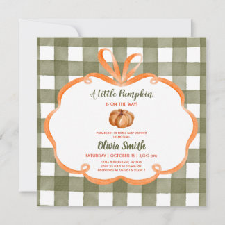 Little Pumpkin WhimsySage Ribbon Frame Baby Shower