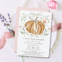 Little Pumpkin Wildflowers Butterflies Baby Shower
