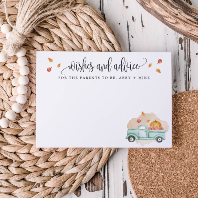 Little Pumpkin Wishes and Advice, Fall Truck Advice Card (Creator Uploaded)