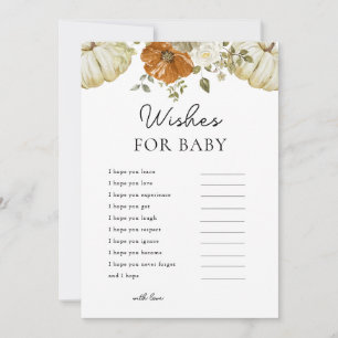 Little Pumpkin Wishes For Baby Shower Game Card
