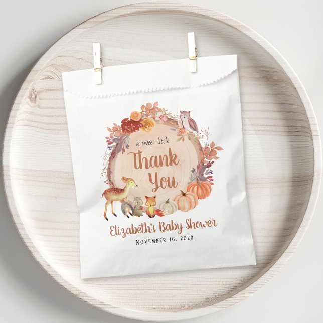 Little Pumpkin Woodland Baby Shower Thank You Favour Bag (Creator Uploaded)