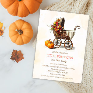 Little Pumpkins Baby Carriage Baby Shower  Invitation