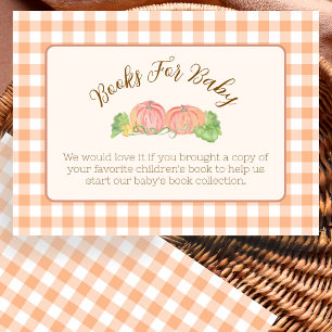 Little Pumpkins Orange Gingham Books for Baby Enclosure Card