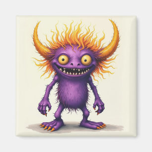 Little Purple and Yellow Monster Magnet