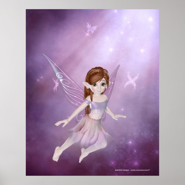 Little Purple Fairy Design - Fantasy Print (Front)
