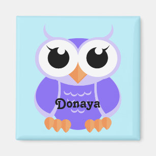 "Little Purple Owl" - personalised Magnet