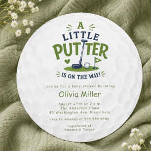 Little Putter Baby Shower Golf Ball Invitation