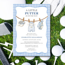 Little Putter Blue Golf Clothesline Baby Shower