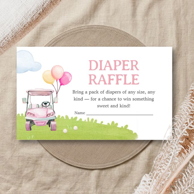 Little Putter Golf Baby Shower Diaper Raffle Enclosure Card (Creator Uploaded)