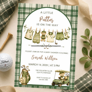 Little Putter Is On the Way Custom Baby Shower Invitation