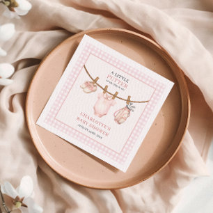 Little Putter Pink Golf Clothesline Baby Shower Napkin