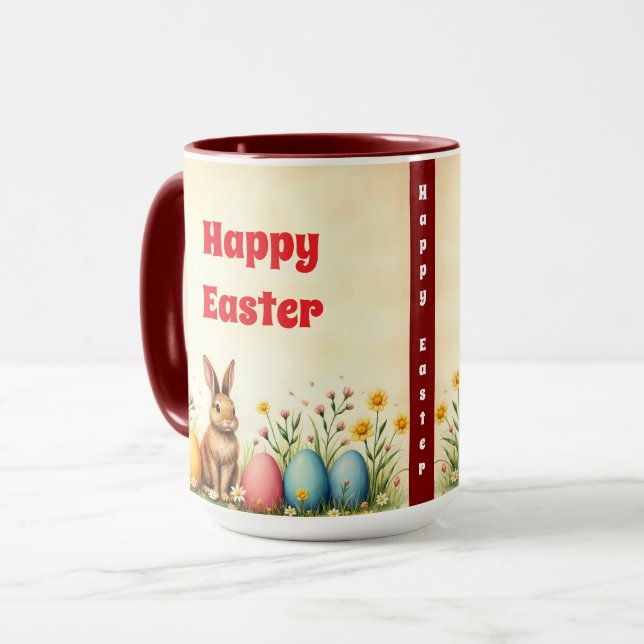 Little Rabbit And Easter Eggs Popular Collection Mug (Front Left)