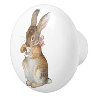 Little Rabbit Baby Nursery Children Kids Ceramic Knob