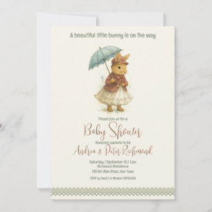 Little Rabbit Baby Shower for Girl Invitation