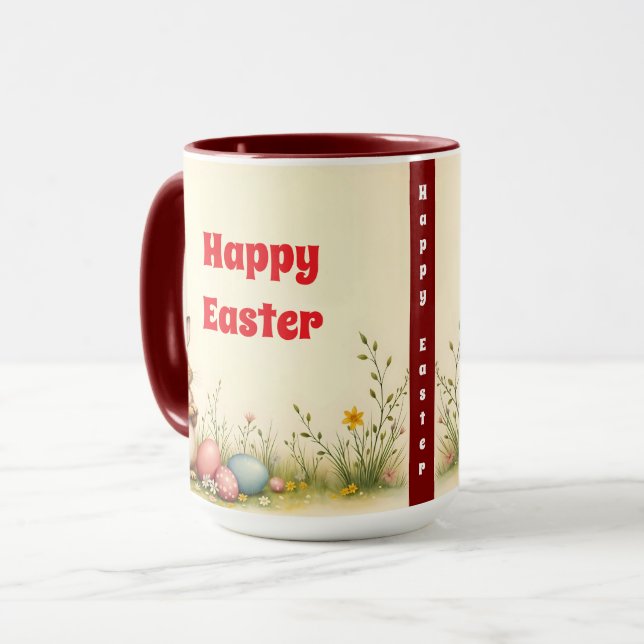Little Rabbit Easter Vintage Popular Collection Mug (Front Left)