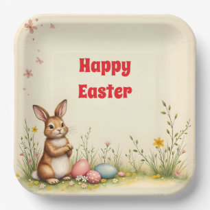 Little Rabbit Easter Vintage Popular Collection Paper Plate