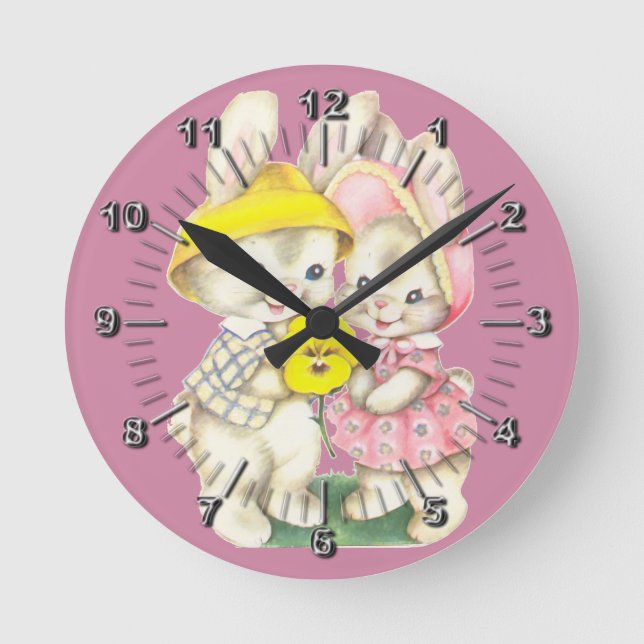 Little rabbits round clock (Front)