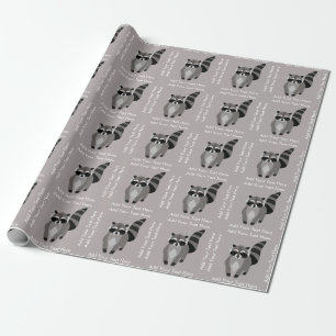 Little Raccoon Rascal Personalized Custom Color Wrapping Paper