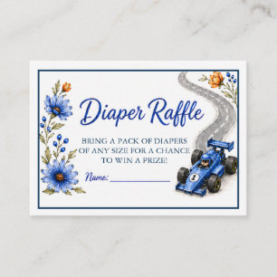 Little Race Formula One Shower Diaper Raffle Card 