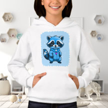 Little Racoon In Blue Hoodie