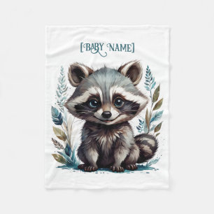 Little Racoon Personalised Fleece Blanket
