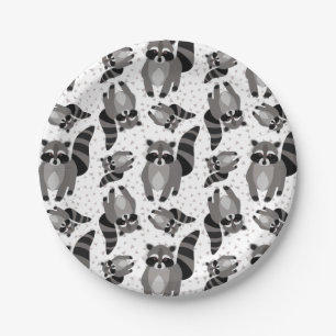 Little Racoon Rascal is Coming To Dinner Paper Plate