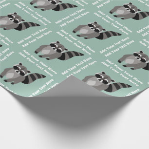 Little Racoon Rascal Personalised Custom Colour Wrapping Paper