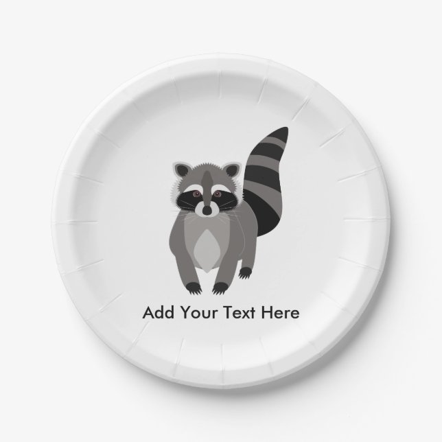 Little Racoon Rascal Personalised Paper Plate (Front)