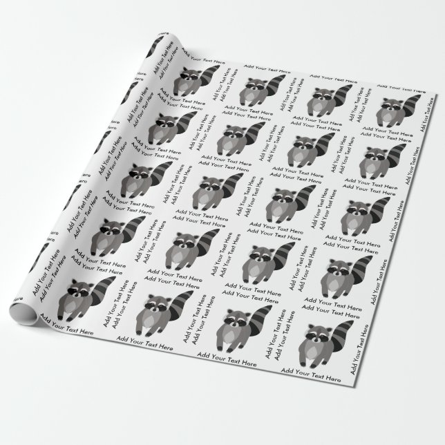 Little Racoon Rascal Personalised Wrapping Paper (Unrolled)