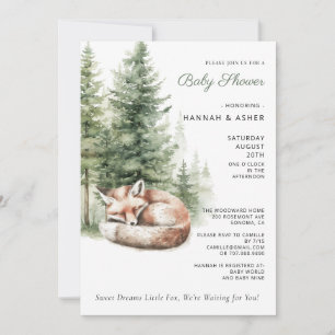 Little Rascal Raccoon Forest Baby Shower Invitation